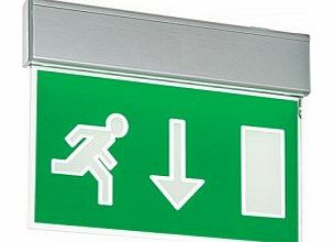 Saxby Lighting Muro Exit Down Emergency Sign 0.5W (Silver Anodised)