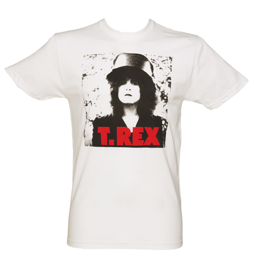Mens White T-Rex Photo Print T-Shirt from