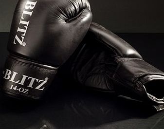 Disciplines : Boxing : Boxing Gloves Blitz Sport Standard Leather Boxing Gloves 10 Oz Black