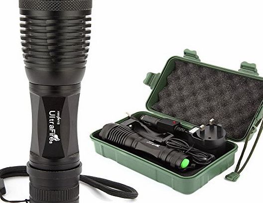 2200 LM CREE XM-L T6 LED Zoomable Zoom 5 Modes Flashlight Torch Lamp LED torch +18650 Battery & 2 chargers