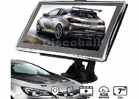 discoball  7`` Inch Touch Screen Car GPS Navigation SAT NAV UK EU Maps FM POI SpeedCam MP3 MP4 TF Card 4GB 128MB