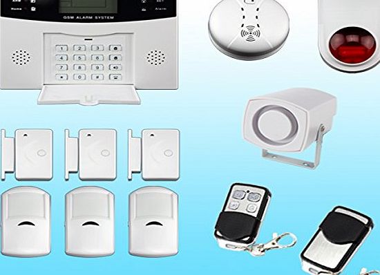 discoball  LCD Security Wireless GSM Autodial Home Business Burglar Intruder Fire Alarm; GSM Alarm Control Host Out Siren PIR Motion Sensor Door/Window Gap Detector Smoke Detector
