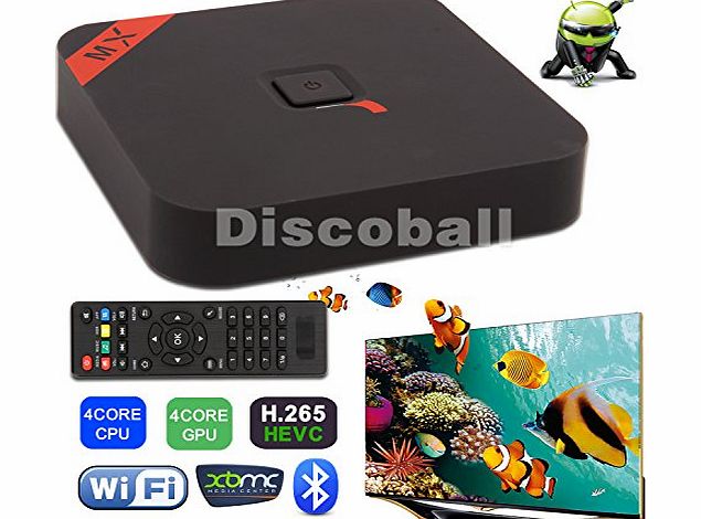 discoball  XBMC MXQ2 Amlogic S805 1080P HD Android 4.4 Quad Core Smart TV Box 4K Loaded Octa Core GPU HD Bluetooth Free Film Adult ChannelNetwork Media Streamer - Free Movies amp; TV with fully Loaded