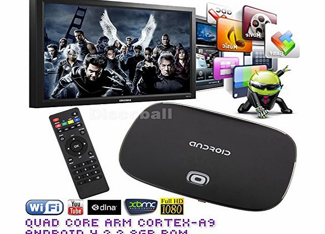 discoball New Android 4.2.2 Quad Core Mini Smart TV Box XBMC Media Player Network Streamer