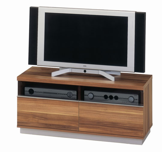Discontinued Jahnke Cuuba Media Line 110 TV Stand - Walnut