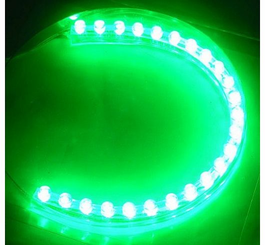 12v LED Flexible GREEN Strip Light 24cm / 24 LEDs ** IDEAL FOR CARS, CAR STYLING, AQUARIUMS, ETC **