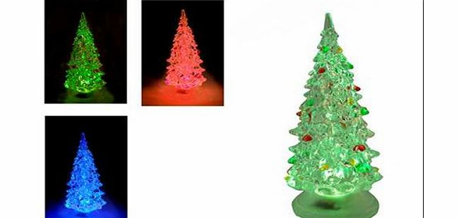 Disney 10`` COLOUR CHANGING LIGHT UP CLEAR CRYSTAL PLASTIC CHRISTMAS XMAS TREE LED