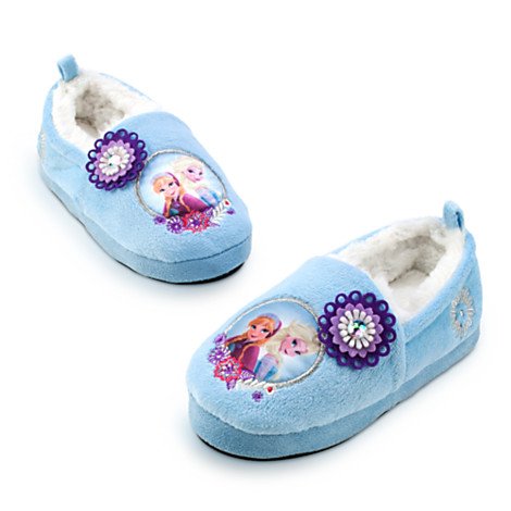 Disney Authentic - Frozen Elsa Anna Warm Winter Indoor Slippers Shoes For Girls / Kids - Size UK 11 - 12...