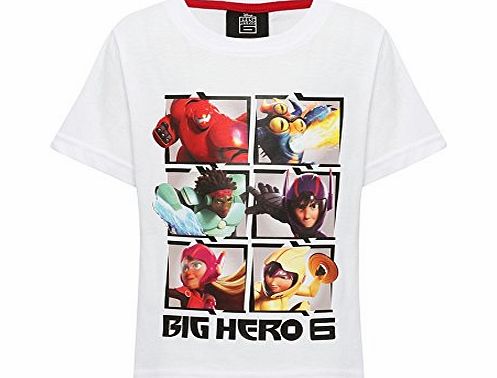 Disney Big Hero 6 Character Superhero Baymax Short Sleeve T-Shirt White 4/5 Yr