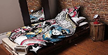 Disney Black Disney Marvel Comics Bedding Set Double