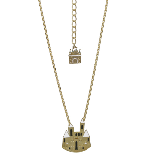 Disney Couture 14k Yellow Gold Plated Multi Layer Castle