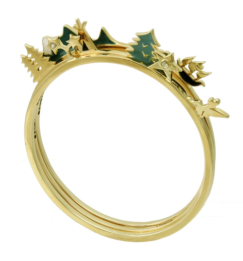 Disney Couture 14k Yellow Gold Plated Three Piece Peter Pan