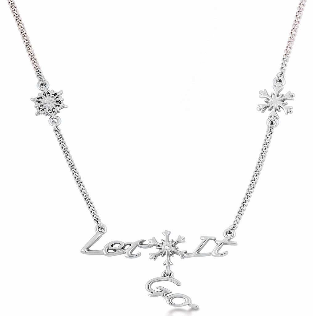Disney Couture 14kt White Gold Plated Frozen Let It Go Necklace