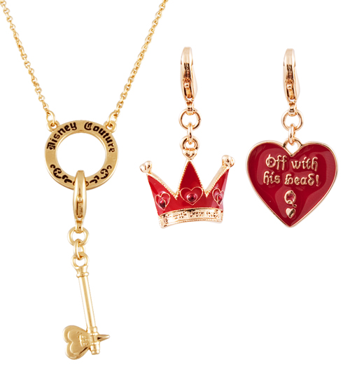 Alice in Wonderland Red Queen Charm Necklace Set