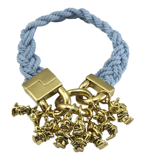 Antique Gold Plated And Blue Braided Snow White