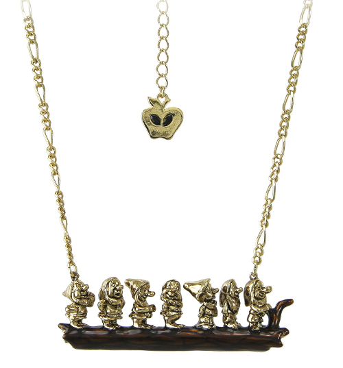 Disney Couture Antique Gold Plated Snow White Seven Dwarves On