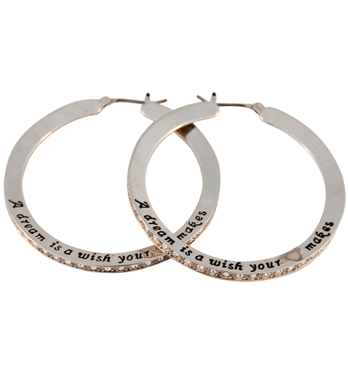 Disney Couture Dream Is A Wish Silver Hoop Earrings from Disney