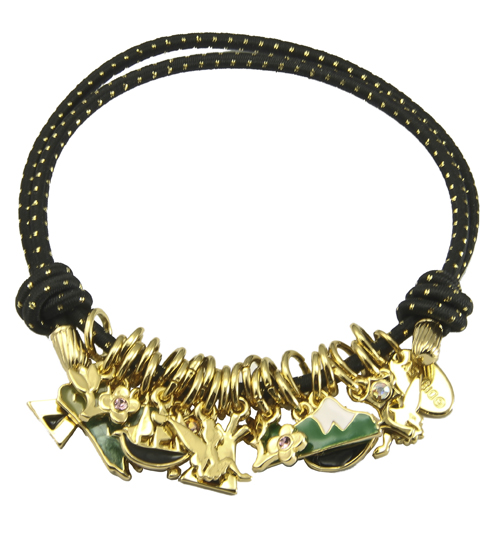 Disney Couture Gold Plated And Cord Tinkerbell Scene Charm