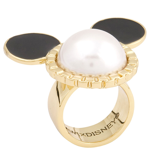 Disney Couture Gold Plated and Ivory Pearl Minnie Mouse Mawi