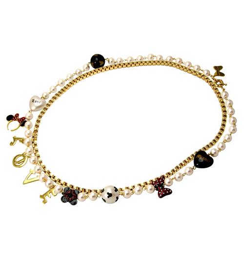 Disney Couture Gold Plated and Ivory Pearls Minnie Mouse Mawi