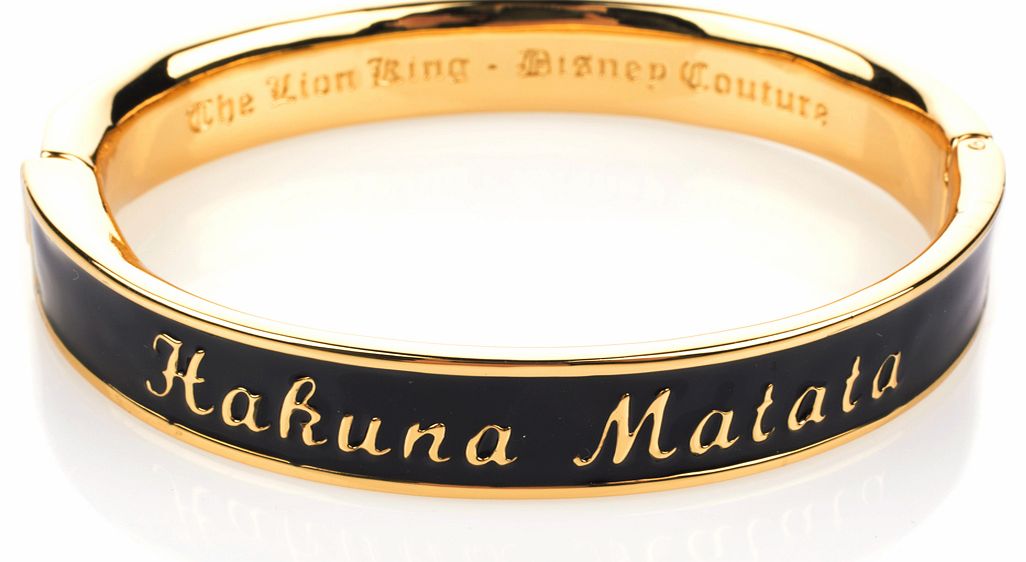 Disney Couture Gold Plated Black Enamel Hakuna Matata Lion King