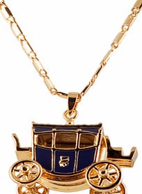 Disney Couture Gold Plated Cinderella Coach Pendant Necklace