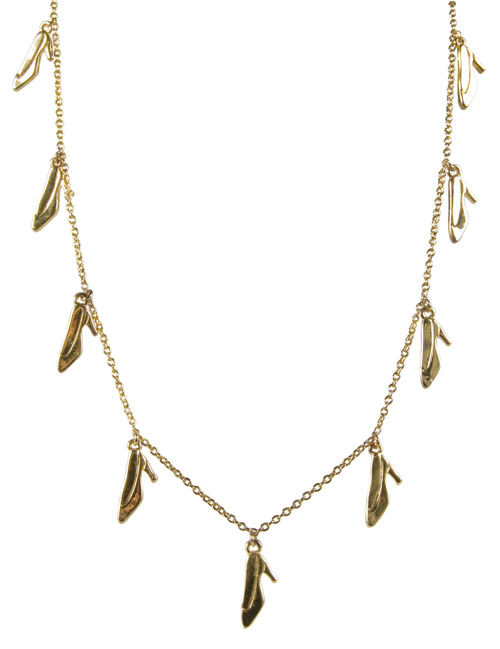 Disney Couture Gold Plated Cinderella Slipper Necklace from