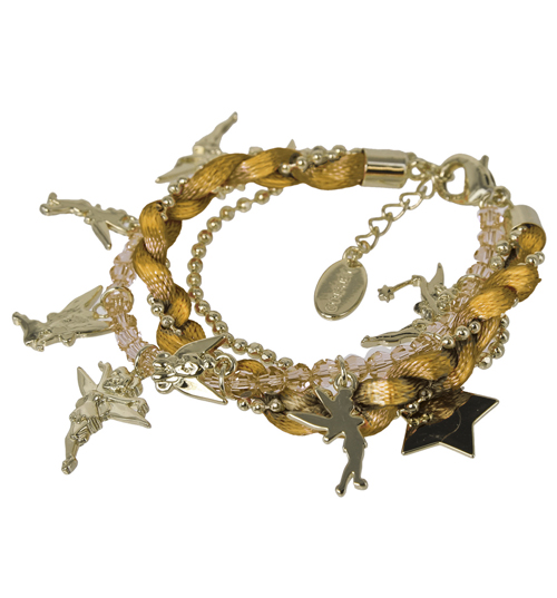 Disney Couture Gold Plated Multi Strand Tinkerbell Charm