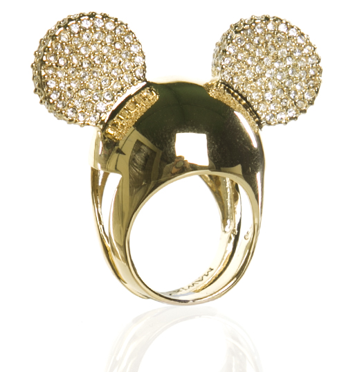 Disney Couture Gold Plated Pave Ears Minnie Mawi Ring from