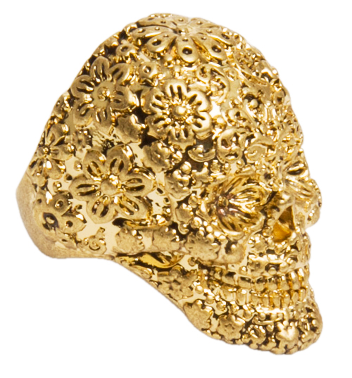 Disney Couture Gold Plated Pirates of the Caribbean Skull Ring