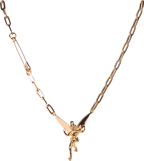 Disney Couture Gold Plated Pixie Hollow Flying Tinkerbell Chain