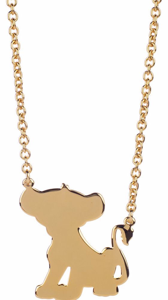 Disney Couture Gold Plated Simba Silhouette Lion King Necklace