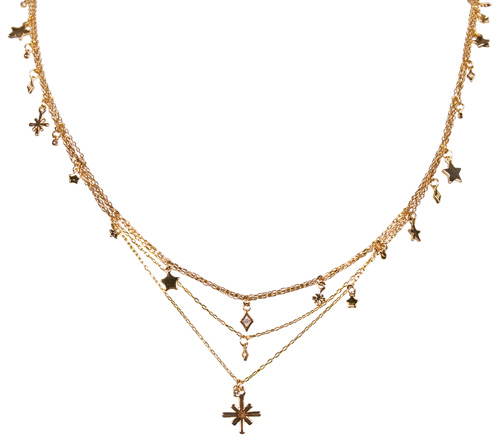 Disney Couture Gold Plated Tinkerbell Pixie Dust Long Necklace