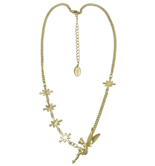 Disney Couture Gold Plated Tinkerbell Stars Necklace from