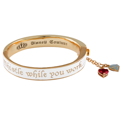 Disney Couture Gold Plated White Enamel Whistle While You Work