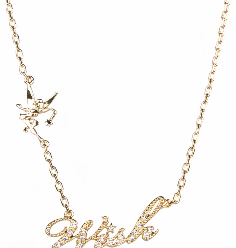Disney Couture Gold Plated Wish Tinker Bell Necklace from
