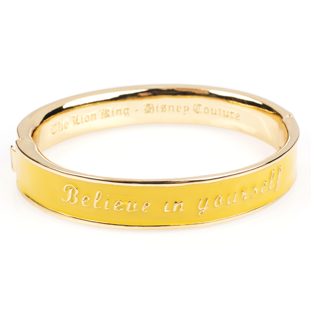 Disney Couture Gold Plated Yellow Enamel Believe In Yourself