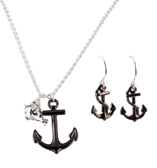 Disney Couture Little Mermaid Silver Anchor Necklace and