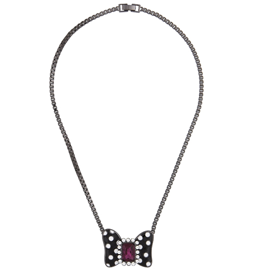 Disney Couture Minnie Mouse Mawi Swarovski Detail Bow Necklace