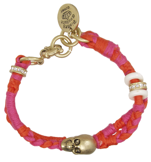 Disney Couture Pink Braided Cord Pirates Of The Caribbean Skull