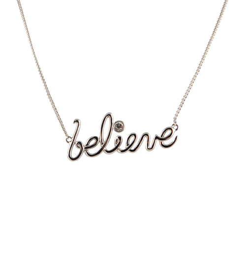 Platinum Plated Believe Necklace from Disney