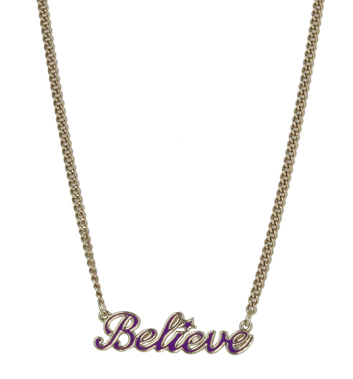Purple and Gold Plated Tinkerbell Believe