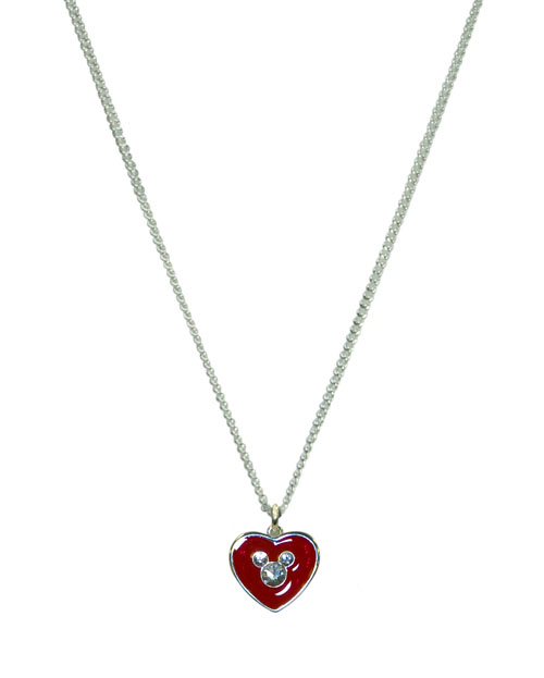 Red Enamel Heart with Crystal Mickey Necklace from Disney Couture