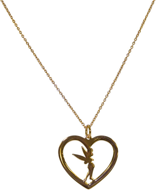 Disney Couture Rose Gold Sterling Silver Tinkerbell Heart Necklace from Disney Couture
