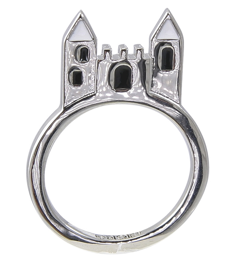 Disney Couture Silver Plated Cinderella Castle Stacking Ring