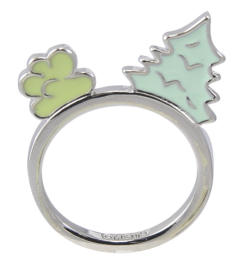 Disney Couture Silver Plated Cinderella Scenery Stacking Ring
