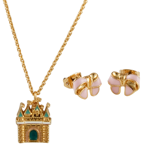 Disney Couture Sleeping Beauty Magic Castle Necklace and