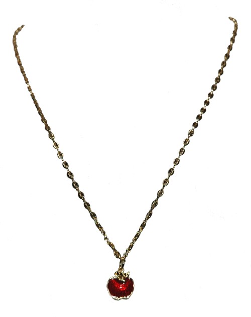Snow White Poison Apple Gold Plate Necklace from Disney Couture