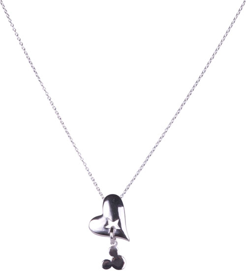 Sterling Silver Hanging Mickey Necklace from