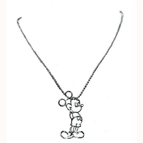 Sterling Silver Plate Mickey Mouse Silhouette Necklace from Disney Couture